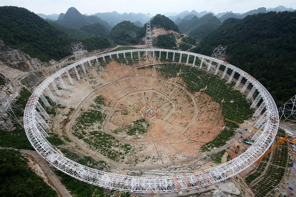 В Китае завершено строительство самого большого в мире радиотелескопа китай, наука, радиотелескоп, космос, длиннопост