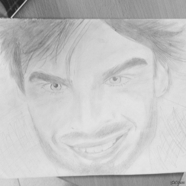 Learning to Draw =) Actually, I can’t draw, but then I was inspired by a new series of The Vampire Diaries (boys don’t spit) - My, The Vampire Diaries, Ian Somerhalder, Drawing