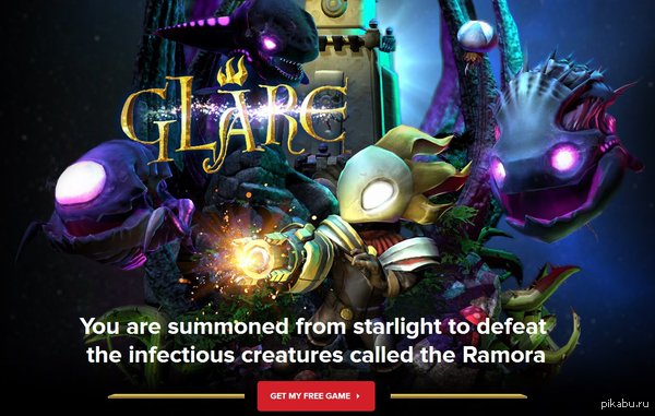      Glare ,  ,    ,    "Get my free game". http://www.ign.com/prime/promo/glare