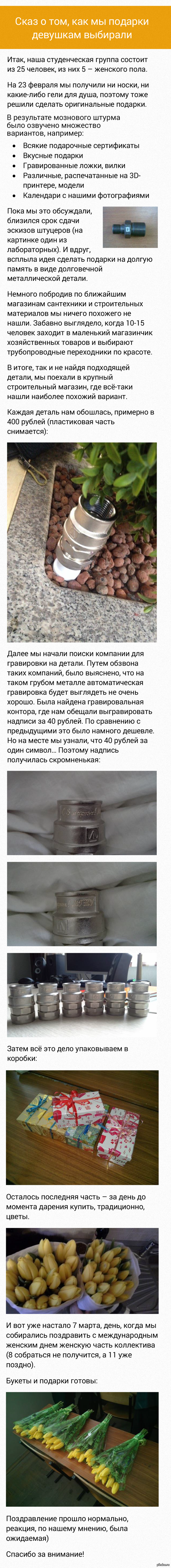 Как мы подарки девушкам выбирали