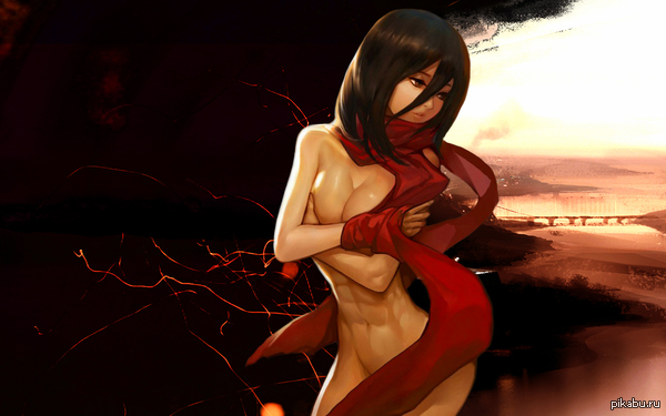 Mikasa Ackerman from Attack on Titan/Attack on Titan - NSFW, My, Photoshop, Mikasa Ackerman, Attack of the Titans