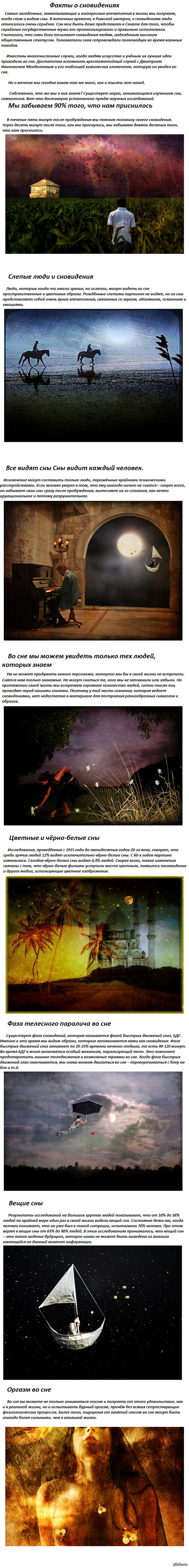 Факты о сновидениях