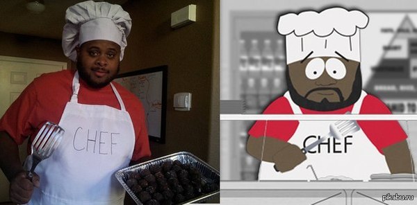 наверняка было - но прикольно. Шеф и его шоколадные яйца (голосом Гоблина разумеется)