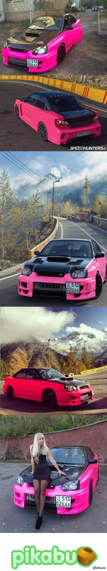 Розовая Subaru Impreza WRX STi
