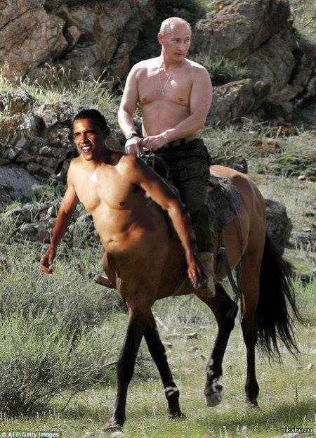 Путин и Обама нашла сегодня на фейсбуке, надеюсь не было)
