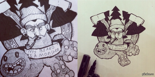 My beard is a monster.