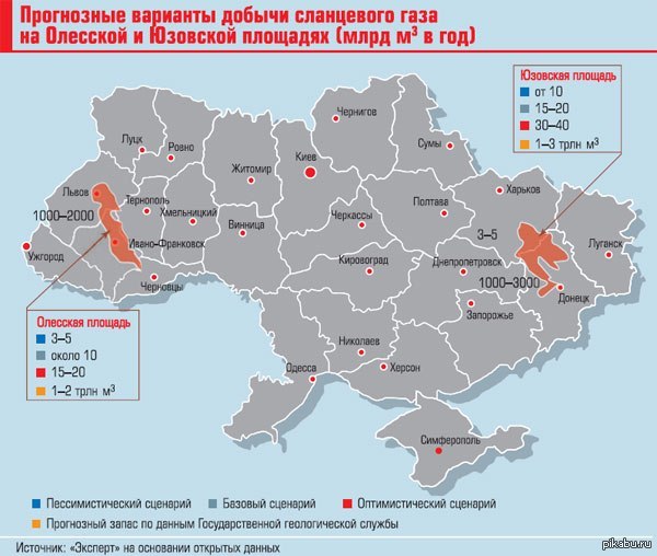 Карта сланцевого газа в украине карта