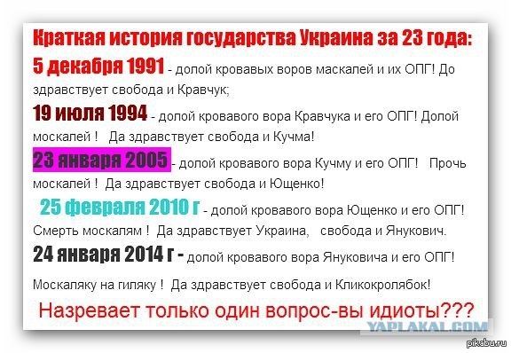 Краткое содержание истории Украины за 23 года. | Пикабу