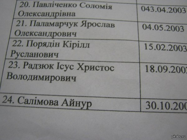 И такие имена дают детям...