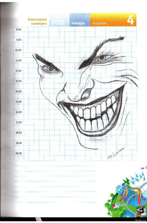 Joker or not Joker, you decide. - Pencil drawing, Drawing, My, Nothing to do on steam, Joker