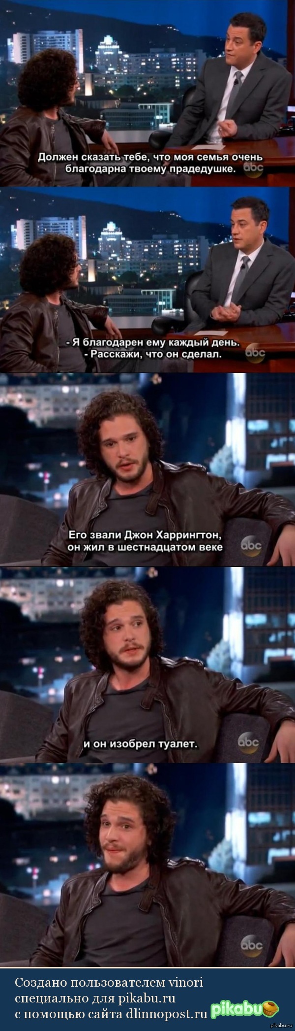 Кит Харингтон в гостях у Джимми Киммела