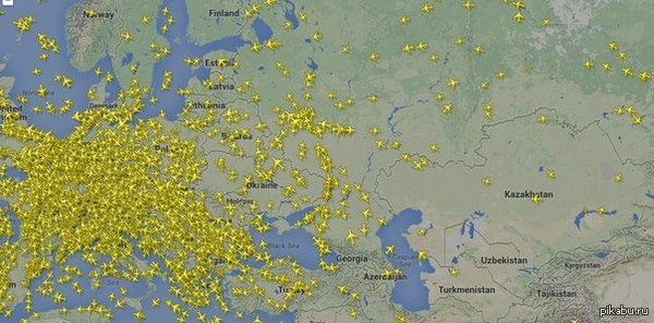 Сайт показывающий сколько самолетов находится в небе!