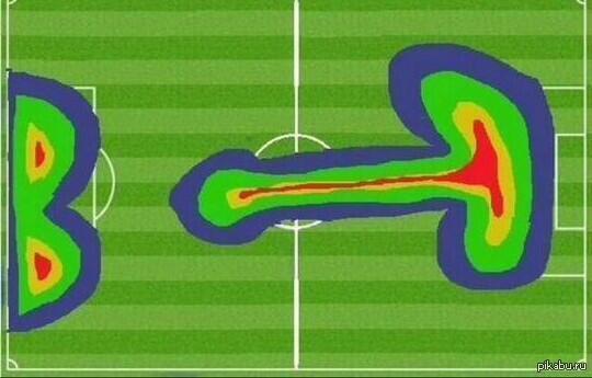Тепло карта матча Бразилия - Германия