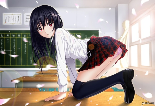 Aniart №5 - NSFW, Anime, Art, School, Stockings, Skirt