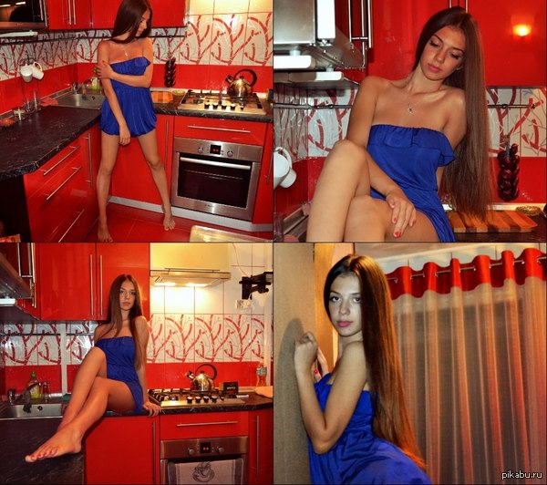 My girl. - My, NSFW, Deception, Beautiful girl, Kitchen