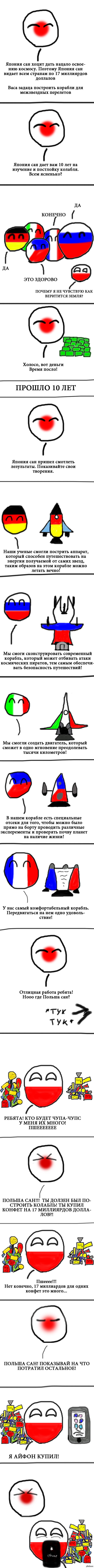 Космическая программа - Моё, Countryballs, Pshe, Польша, Космос, Космический корабль, Длиннопост