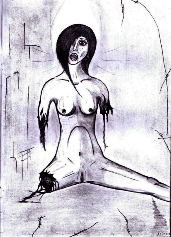 something like this) - NSFW, My, , , Drawing, Pencil drawing, Art, eighteen, Surrealism