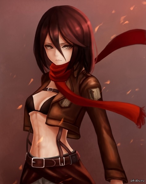 Anime Art №24 - NSFW, Атака Титанов, Микаса, Аниме, Арт, Рисунок, Mikasa Ackerman