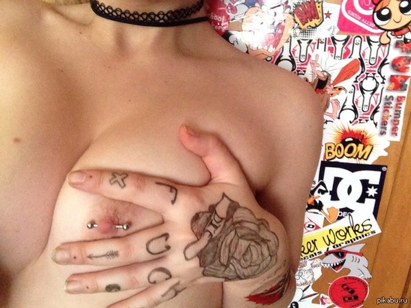 Good morning peekaboo :) - NSFW, Piercing, Tattoo, Breast