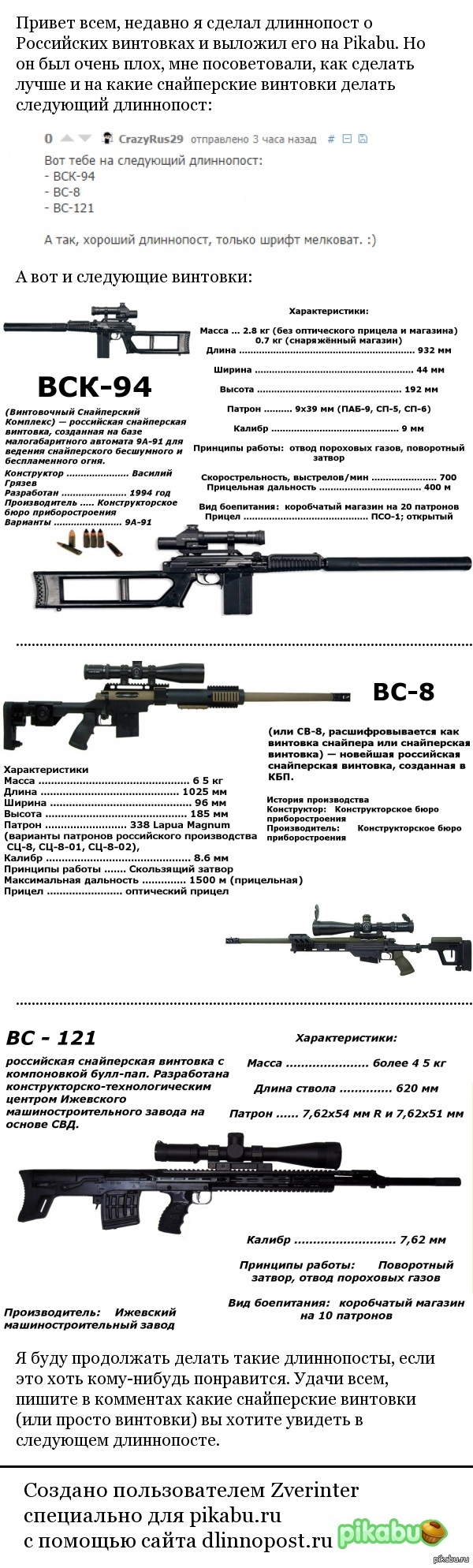 Российские снайперские винтовки - 2. | Пикабу