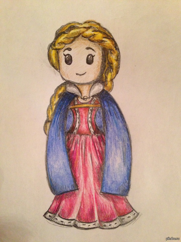 Печенька цветными карандашами