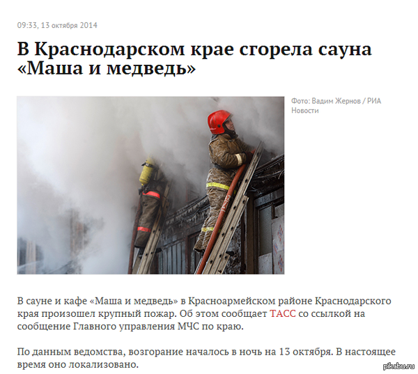 Шел медведь по лесу, увидел горящую сауну...