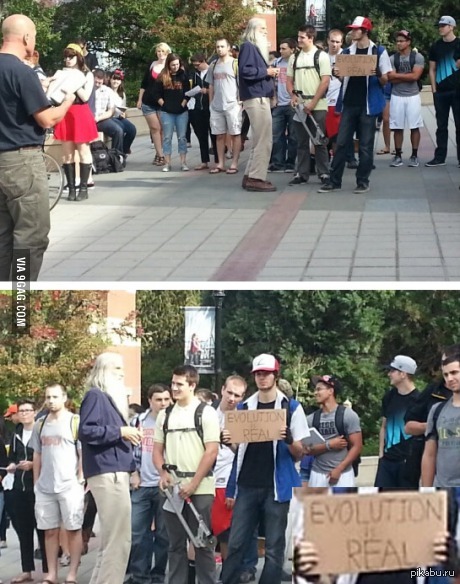 Проповедник рассказывает о боге, но этот парень чем то недоволен