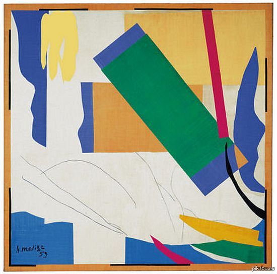 Henri Matisse. Memory of Oceania. Nice-Cimiez,H&amp;#244;tel R&amp;#233;gina,summer 1952.Gouache on paper,cut and pasted,and charcoal on paper mounted on canvas,284.4 x 286.4 cm.The Museum of Modern Art