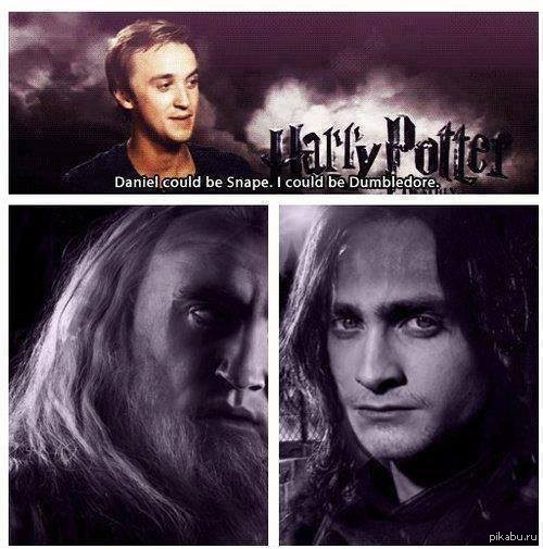 Daniel could be Snape and I could be Dumbledore - , Daniel Radcliffe, Harrypotter, Harry Potter, Severus Snape, Albus Dumbledore, Tom Felton