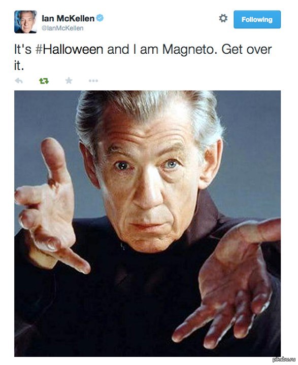 Иэн Маккеллен решил проблему с выбором костюма на хеллоуин