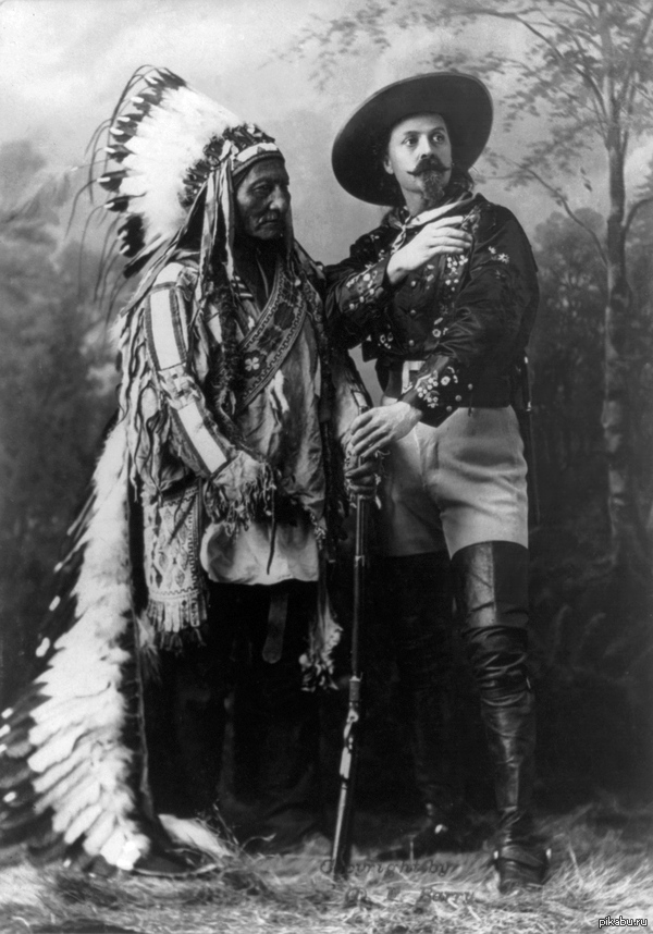 Sitting Bull and Buffalo Bill, 1885 - Old photo, Indians, America, USA