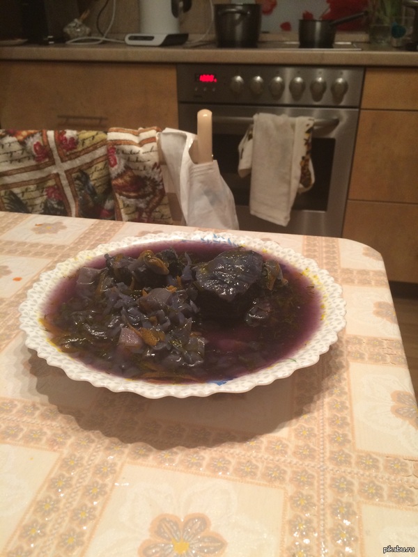 Щи из краснокачанной капусты
