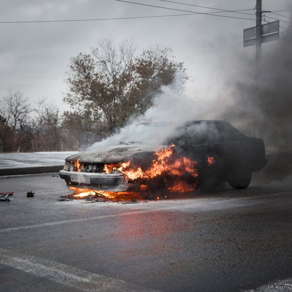 Burns well... - Volgograd, Auto, The car burned down, Fire