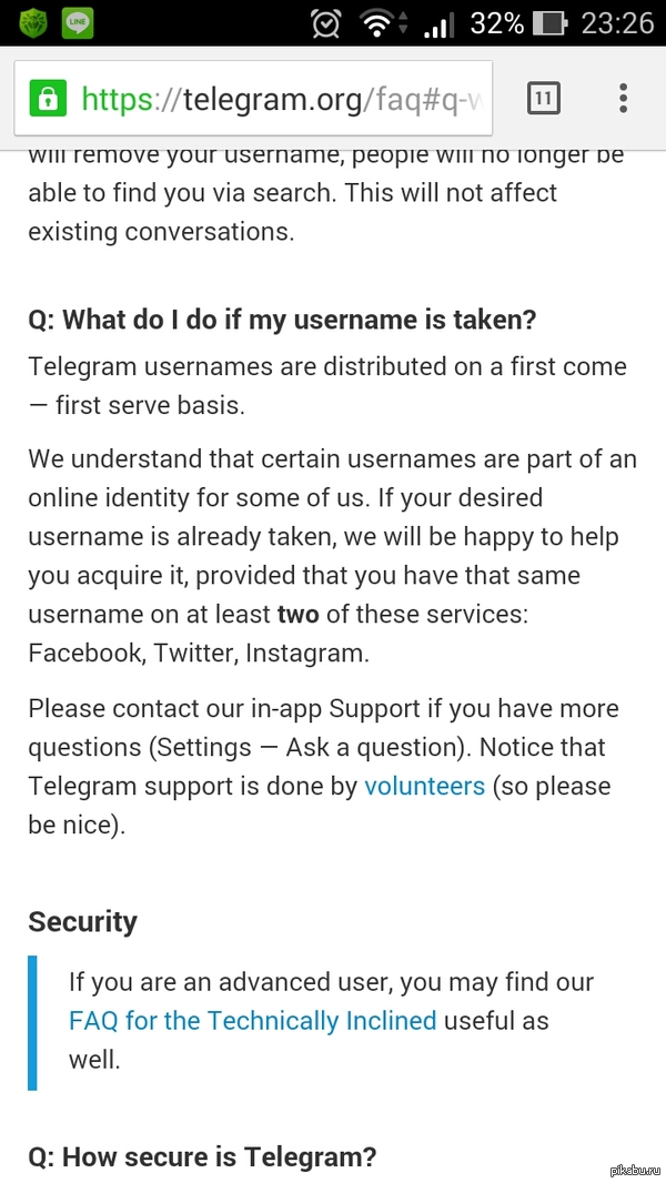 F.A.Q. Telegram...