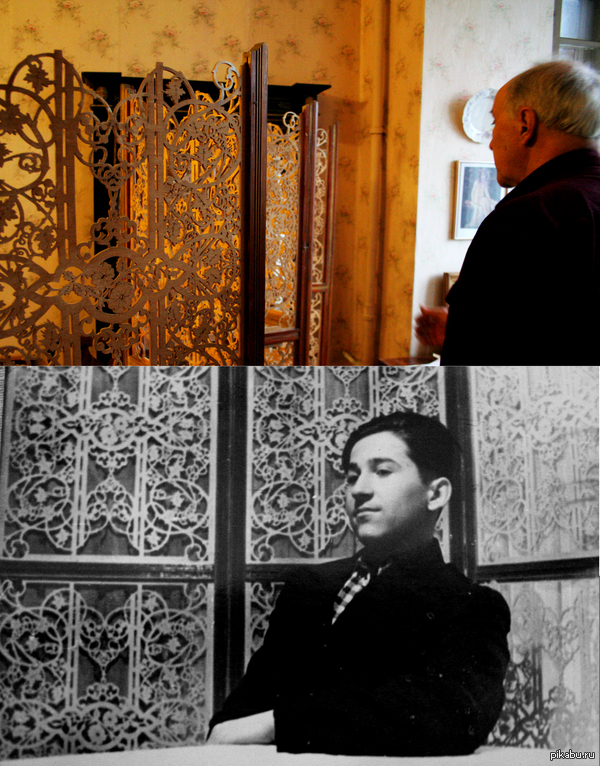 Дедушка закончил реставрировать ширму, которую его отец сделал почти 60 лет назад. Нашли по этому случаю старое фото.