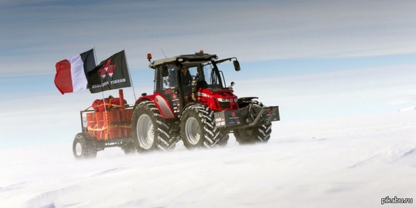 Голландка доехала до Южного полюса на тракторе Голландка Мэнон Оссевоорт проехала 2500 километров на тракторе марки Massey Ferguson до Южного полюса. Двигатель трактора практически не заглушался.