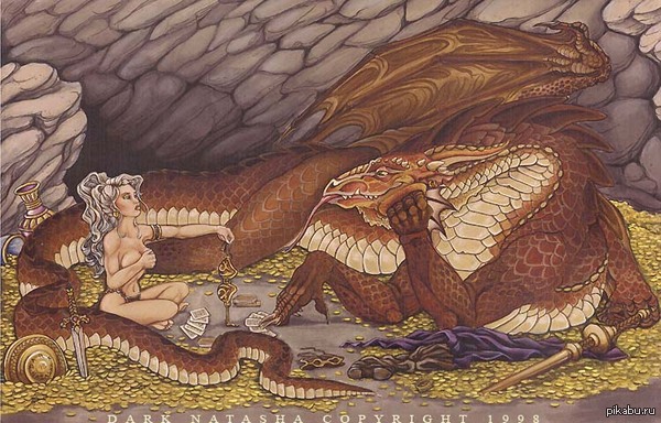 Someone has lost big... - NSFW, The Dragon, Girls, Art, Caves, hidden treasures, Playing cards