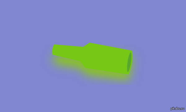 Бутылка с фосфором лежит на снегу. Сумерки.