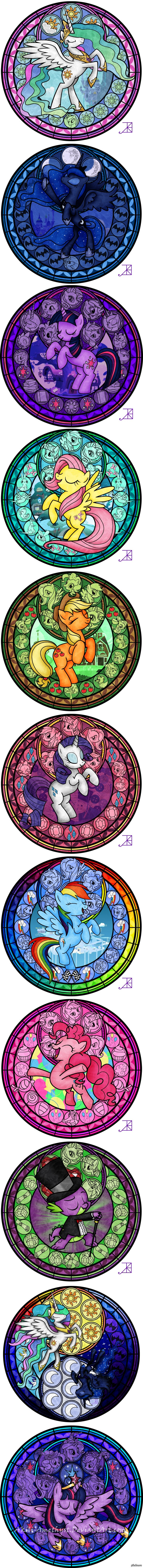 Ponies Stained Glass 