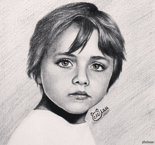 Lars Ulrich as a child. - My, Drawing, Pencil drawing, Lars Ulrich, Metallica, Children