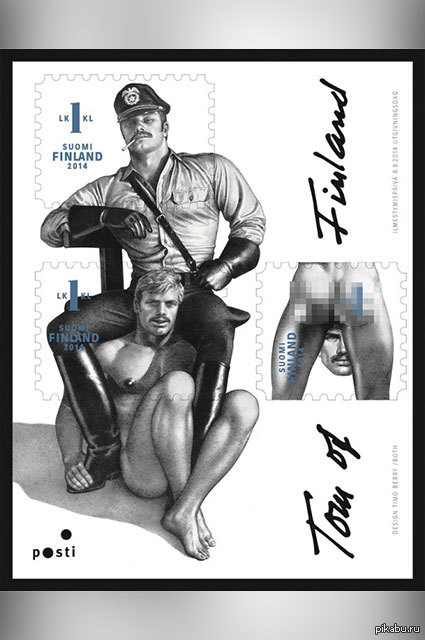 I'm into postcrossing. A postcard arrived today with one of these famous stamps (lower left) - NSFW, My, Postcrossing, Philately, Stamps, Gays, Finland, Disgust