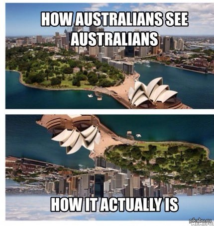 австралия располагается под нами. австралия страна наоборот. австралия люди ходят вверх ногами. австрия страна наоборот. шутки про австралию.