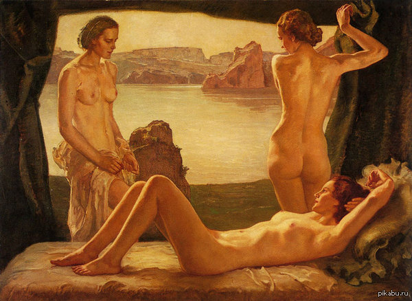 naked women - NSFW, Naked, Erotic, Painting, Nipples