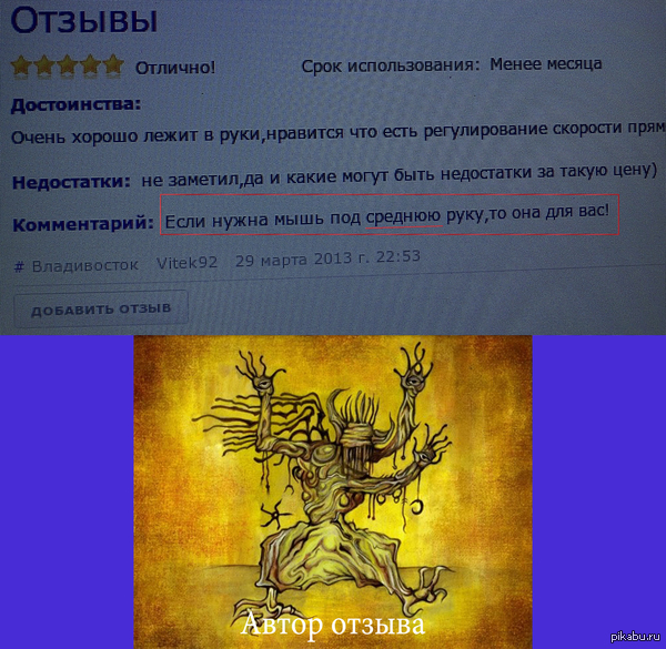 Отзов про мышку на одном сайте