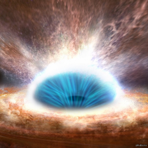 Черная дыра создающая "ветер"