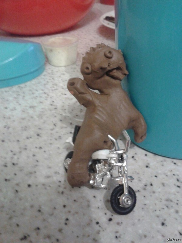 How can I do it =) - Motorcyclists, Feces, Bikers, Plasticine, Rukozhop, Creation, My