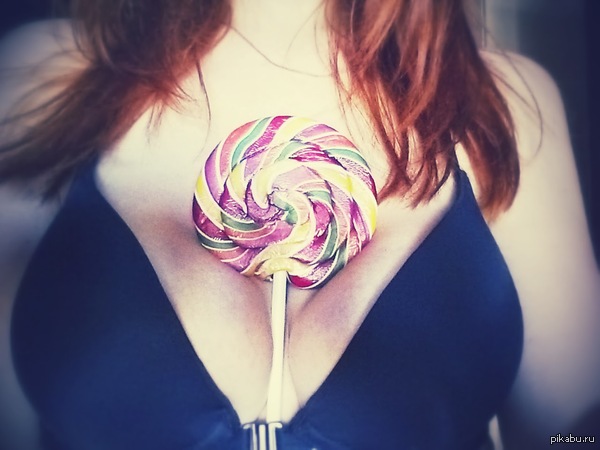 Sweet - NSFW, My, Lollipop, Sweets, Girls, Breast