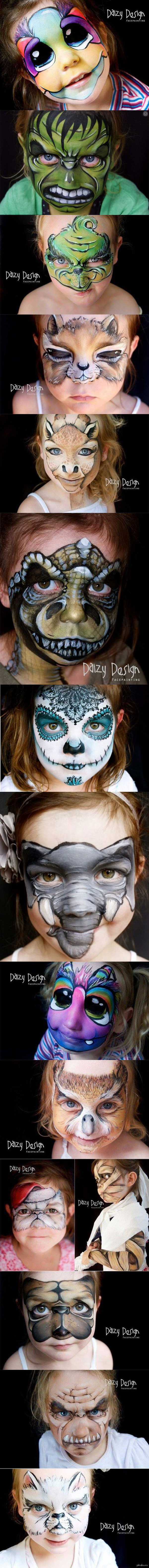 Художница Кристи Льюис превращает детей в животных и сказочных персонажей, разрисовывая их лица.