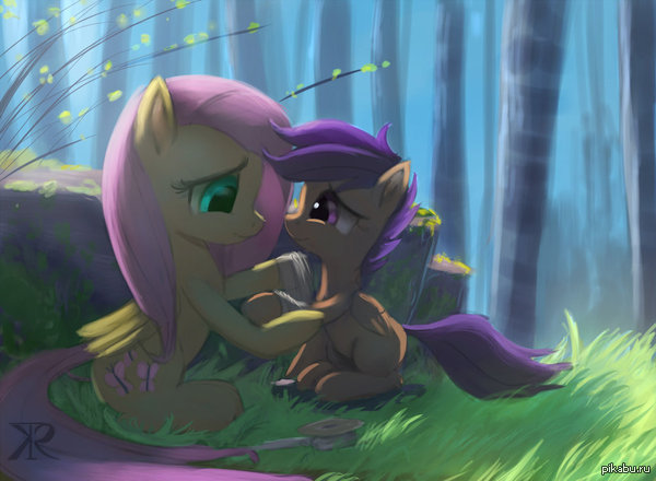 Fluttershy and Scootaloo 