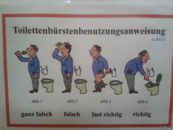 Инструкция по использованию туалетного ершика в картинках